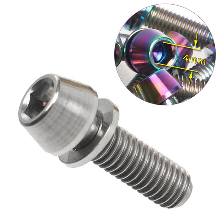 TOSEEK Bicycle Handlebar Stem Screw Titanium Alloy M5x16mm Mountain Bike Fixed Gear Handlebar Stem Screw with Gasket (Titanium Color) by TOSEEK