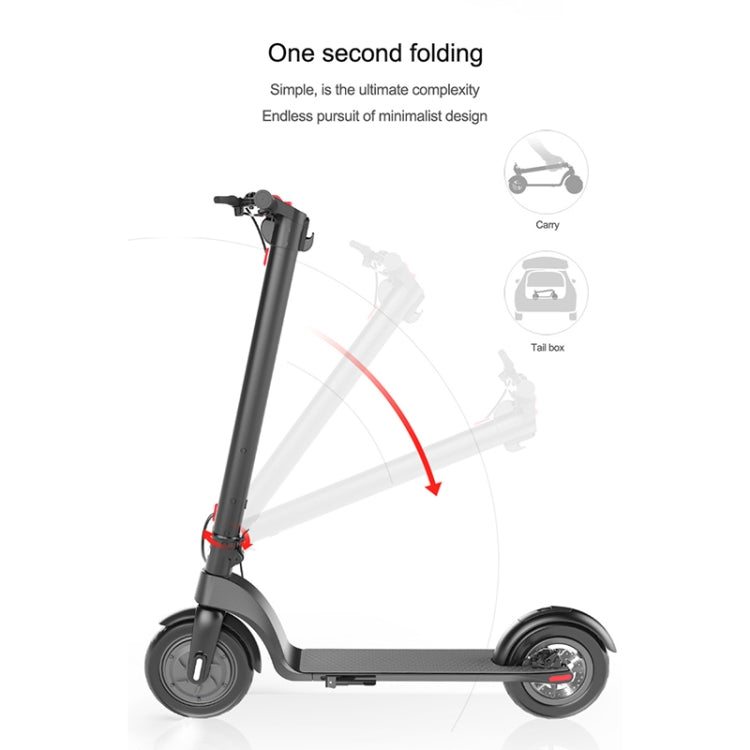 X7 Outdoor Waterproof Foldable Off-road Scooter with 8.5 inch Vacuum Tires & LCD Display& LED Lights & 6.4AH Lithium Battery, Load-bearing: 20-100kg (Black) by bashfashion