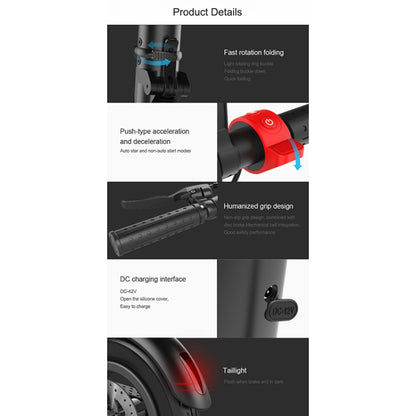 X7 Outdoor Waterproof Foldable Off-road Scooter with 8.5 inch Vacuum Tires & LCD Display& LED Lights & 6.4AH Lithium Battery, Load-bearing: 20-100kg (Black) by bashfashion