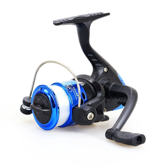 JL200 Plating Plastic 3 Ball Bearings Handle Fishing Spinning Reel with Transparent Lines(Blue) by bashfashion
