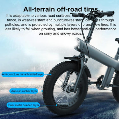 Q3 750W All-terrain Off-road Electric Bicycle with 20 inch Tires, US Plug (Titanium Gray) by bashfashion