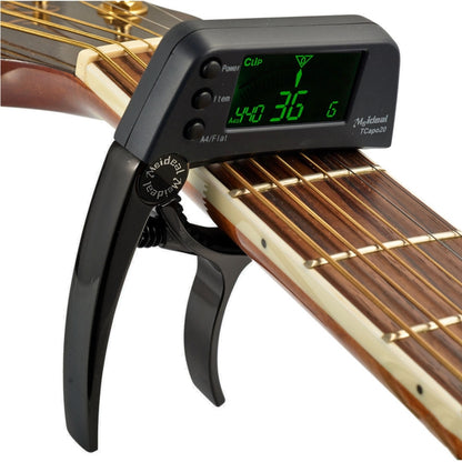 Professional Guitar Tuner Clip, Loftstyle Chromatic Clip-on Tuner with Rotational LCD Screen Light Display Single-handed Guitar Capo by bashfashion