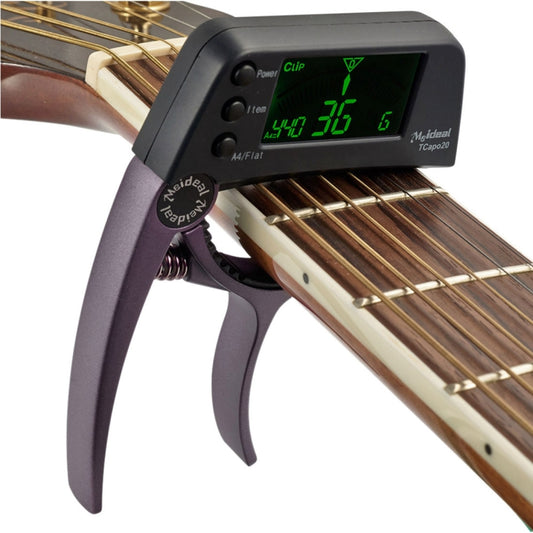Professional Guitar Tuner Clip, Loftstyle Chromatic Clip-on Tuner with Rotational LCD Screen Light Display Single-handed Guitar Capo by bashfashion