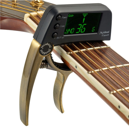 Professional Guitar Tuner Clip, Loftstyle Chromatic Clip-on Tuner with Rotational LCD Screen Light Display Single-handed Guitar Capo by bashfashion