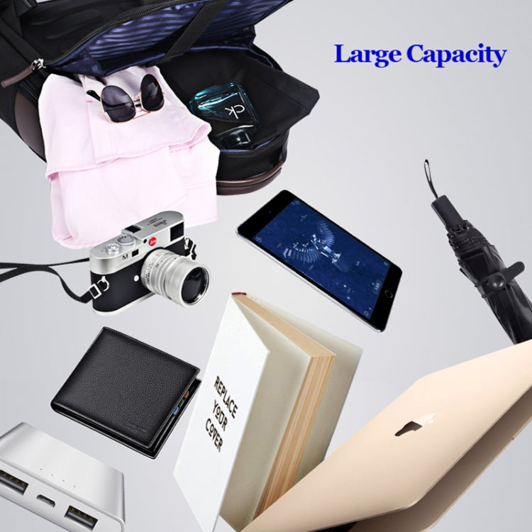 Bopai 751-007291 Business Anti-theft Waterproof Large Capacity Double Shoulder Bag,with USB Charging Port, Size: 34x19x43.5cm (Black) by Bopai