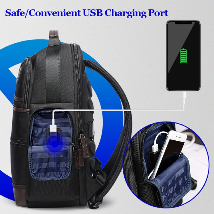 Bopai 751-007291 Business Anti-theft Waterproof Large Capacity Double Shoulder Bag,with USB Charging Port, Size: 34x19x43.5cm (Black) by Bopai