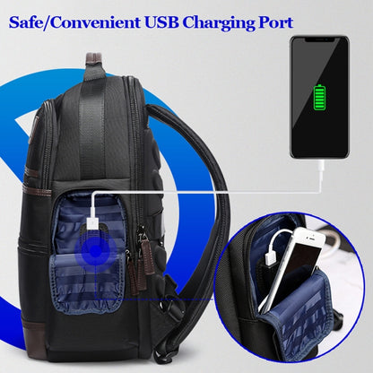 Bopai 751-007291 Business Anti-theft Waterproof Large Capacity Double Shoulder Bag,with USB Charging Port, Size: 34x19x43.5cm (Black) by Bopai