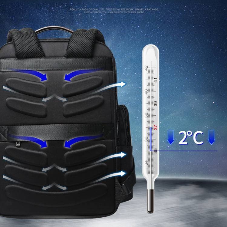 Bopai 751-007291 Business Anti-theft Waterproof Large Capacity Double Shoulder Bag,with USB Charging Port, Size: 34x19x43.5cm (Black) by Bopai