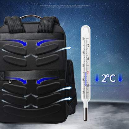 Bopai 751-007291 Business Anti-theft Waterproof Large Capacity Double Shoulder Bag,with USB Charging Port, Size: 34x19x43.5cm (Black) by Bopai