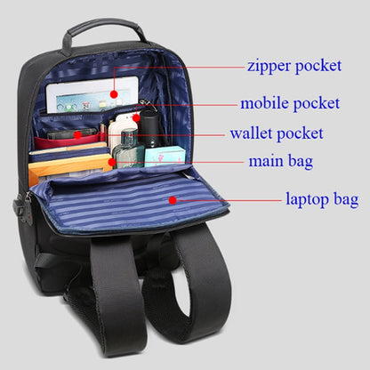 Bopai 851-009911 Business Anti-theft Waterproof Large Capacity Double Shoulder Bag,with USB Charging Port, Size: 30.5x13x45cm (Black) by Bopai