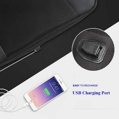 Bopai 851-009911 Business Anti-theft Waterproof Large Capacity Double Shoulder Bag,with USB Charging Port, Size: 30.5x13x45cm (Black) by Bopai