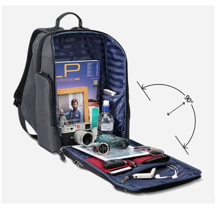 Bopai 851-010128 Business Anti-theft Waterproof Large Capacity Double Shoulder Bag,with USB Charging Port, Size: 34x19x43cm (Black) by Bopai