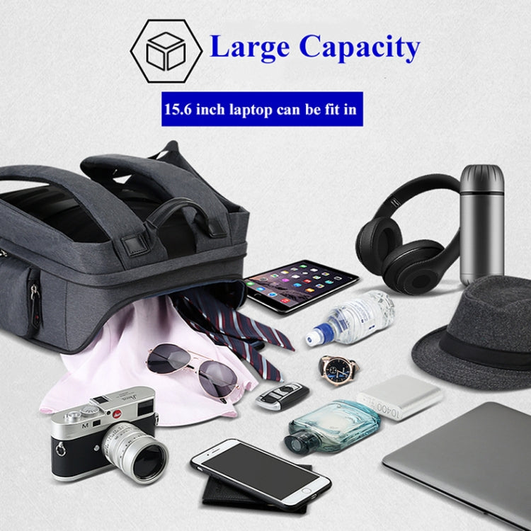 Bopai 851-010128 Business Anti-theft Waterproof Large Capacity Double Shoulder Bag,with USB Charging Port, Size: 34x19x43cm (Black) by Bopai