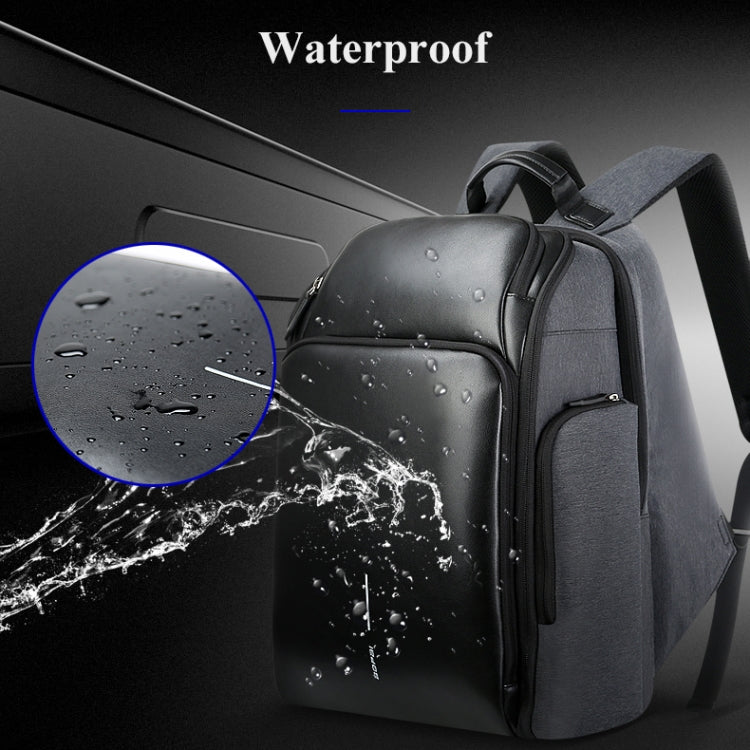 Bopai 851-010128 Business Anti-theft Waterproof Large Capacity Double Shoulder Bag,with USB Charging Port, Size: 34x19x43cm (Black) by Bopai