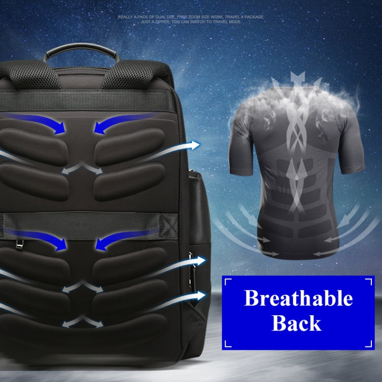 Bopai 851-014211 Business Anti-theft Waterproof Three-layer Large Capacity Double Shoulder Bag,with USB Charging Port, Size: 35.5x24x45cm (Black) by Bopai