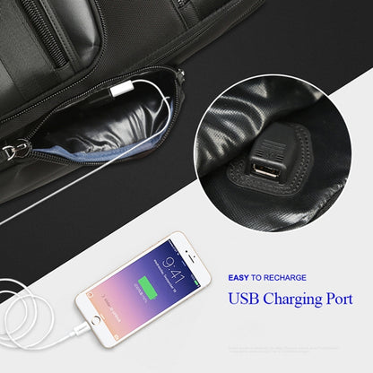 Bopai 851-014211 Business Anti-theft Waterproof Three-layer Large Capacity Double Shoulder Bag,with USB Charging Port, Size: 35.5x24x45cm (Black) by Bopai
