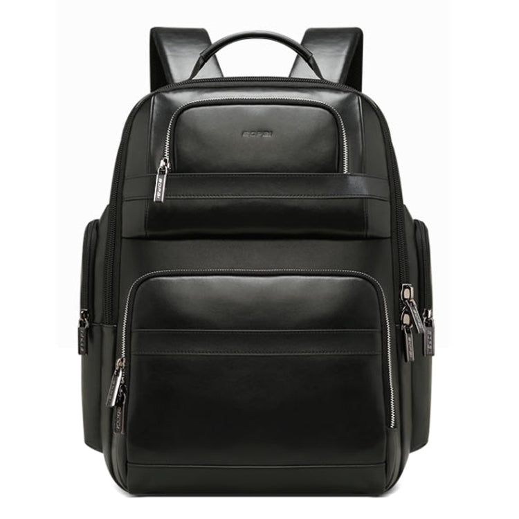 Bopai 851-019811 Large Capacity Anti-theft Waterproof Leathar Backpack Laptop Tablet Bag for 15.6 inch and Below, with USB Charging Port(Black) by Bopai