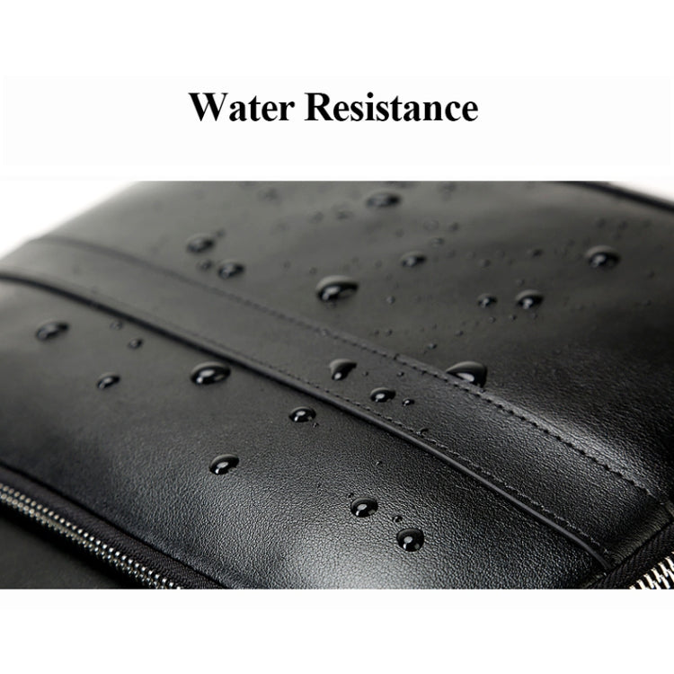 Bopai 851-019811 Large Capacity Anti-theft Waterproof Leathar Backpack Laptop Tablet Bag for 15.6 inch and Below, with USB Charging Port(Black) by Bopai