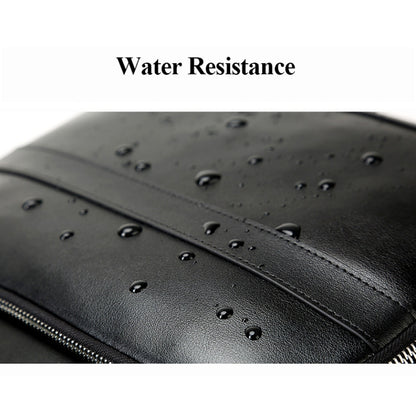 Bopai 851-019811 Large Capacity Anti-theft Waterproof Leathar Backpack Laptop Tablet Bag for 15.6 inch and Below, with USB Charging Port(Black) by Bopai