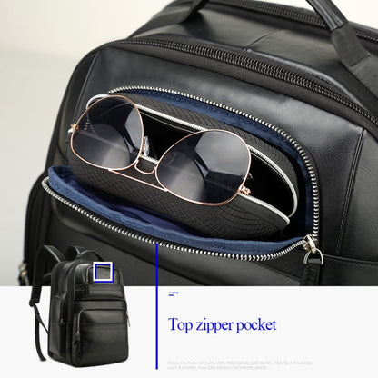 Bopai 851-019811 Large Capacity Anti-theft Waterproof Leathar Backpack Laptop Tablet Bag for 15.6 inch and Below, with USB Charging Port(Black) by Bopai