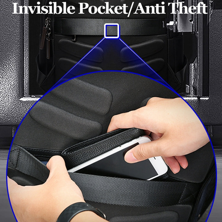 Bopai 851-008821 Outdoor Breathable Waterproof Anti-theft Large Capacity Double Shoulder Bag,with USB Charging Port, Size: 36x17x41.5cm (Black) by Bopai