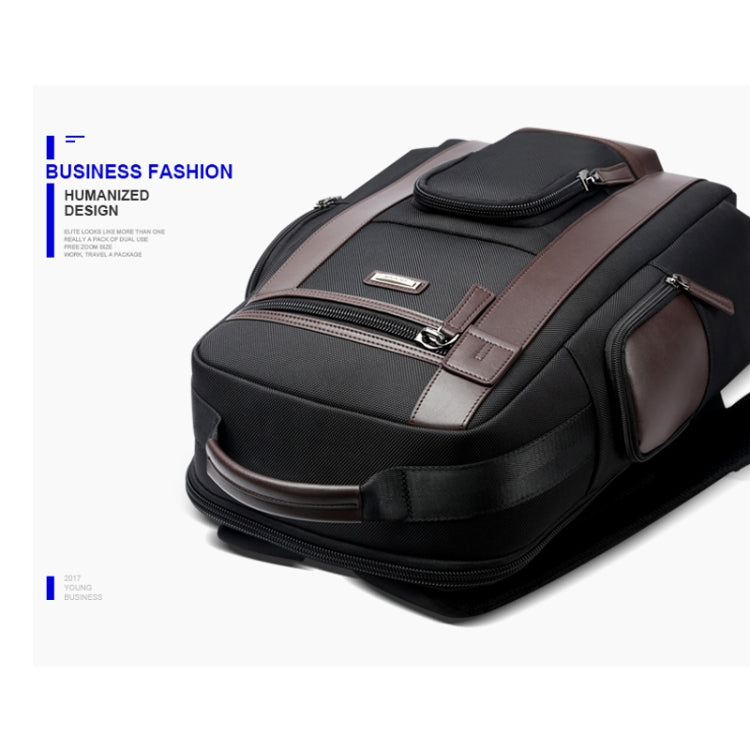 Bopai 851-008821 Outdoor Breathable Waterproof Anti-theft Large Capacity Double Shoulder Bag,with USB Charging Port, Size: 36x17x41.5cm (Black) by Bopai