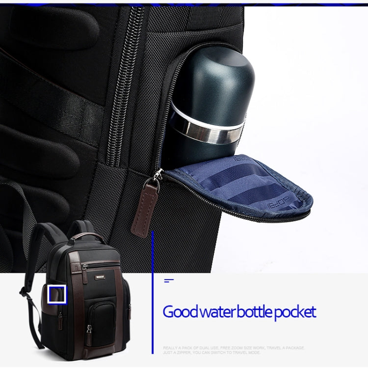 Bopai 851-008821 Outdoor Breathable Waterproof Anti-theft Large Capacity Double Shoulder Bag,with USB Charging Port, Size: 36x17x41.5cm (Black) by Bopai