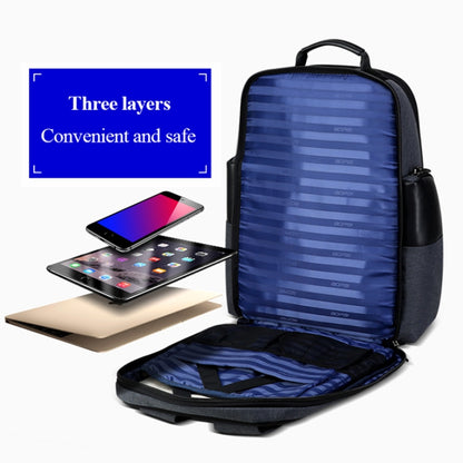 Bopai 851-014318 Fashion Outdoor Breathable Waterproof Anti-theft Three-layer Large Capacity Double Shoulder Bag,with USB Charging Port, Size: 31x17x44cm(Grey) by Bopai