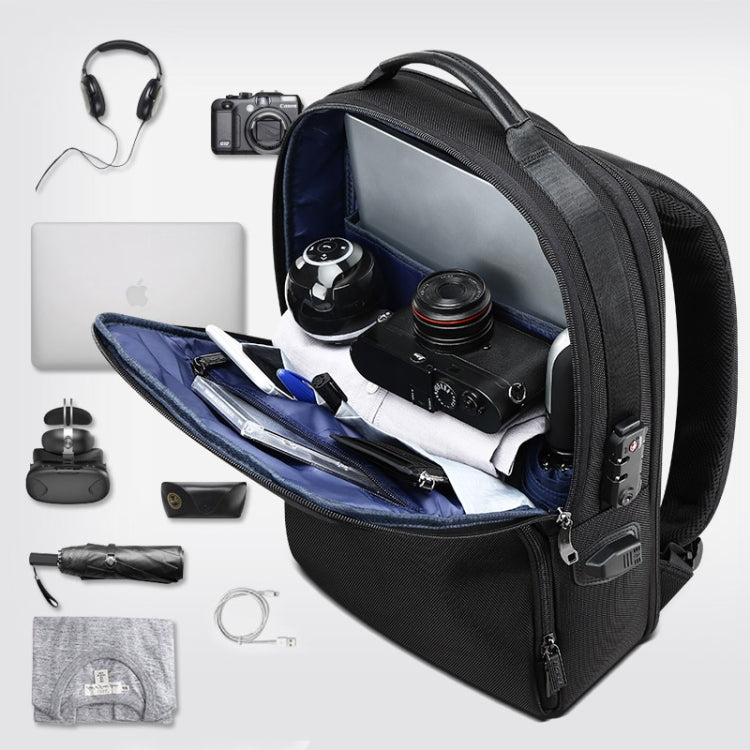Bopai 61-02511 Business Travel Breathable Waterproof Anti-theft Man Backpack, Size: 30x15x44cm(Black) by Bopai