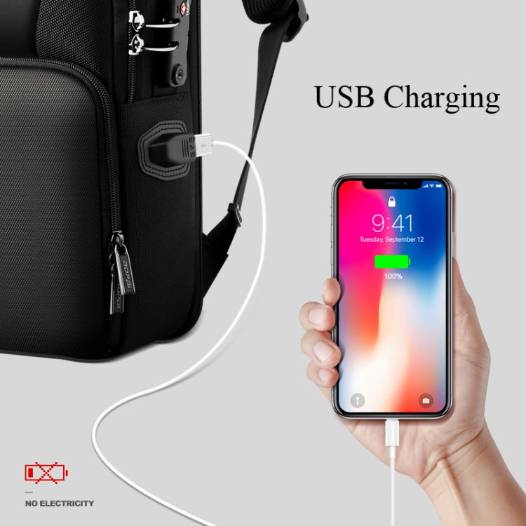 Bopai 61-02511 Business Travel Breathable Waterproof Anti-theft Man Backpack, Size: 30x15x44cm(Black) by Bopai