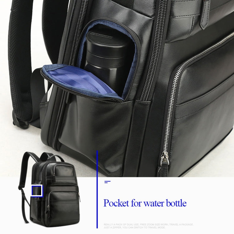 Bopai 851-01981A Top-grain Leather Business Travel Anti-theft Man Backpack, Size: 35x26x44cm by Bopai