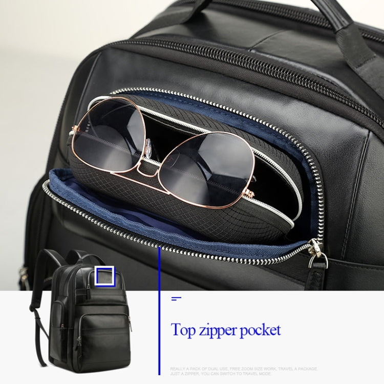 Bopai 851-01981A Top-grain Leather Business Travel Anti-theft Man Backpack, Size: 35x26x44cm by Bopai