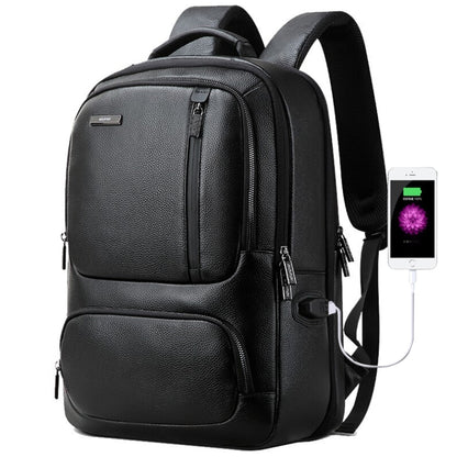 Bopai 851-023911 Top-grain Leather Business Breathable Anti-theft Man Backpack, Size: 28x18x42cm(Black) by Bopai