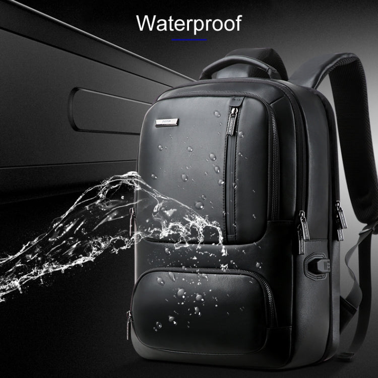 Bopai 851-023911 Top-grain Leather Business Breathable Anti-theft Man Backpack, Size: 28x18x42cm(Black) by Bopai