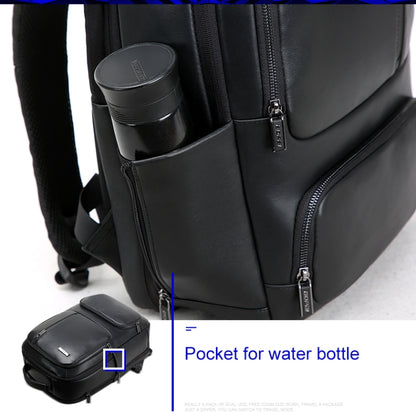 Bopai 851-024011 Top-grain Leather Business Breathable Anti-theft Man Backpack, Size: 28x18x42cm(Black) by Bopai
