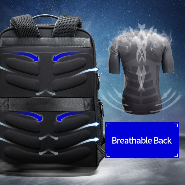 Bopai 851-036611 Large Capacity Top-grain leather Business Breathable Man Backpack, Size: 30x12x43cm(Black) by Bopai