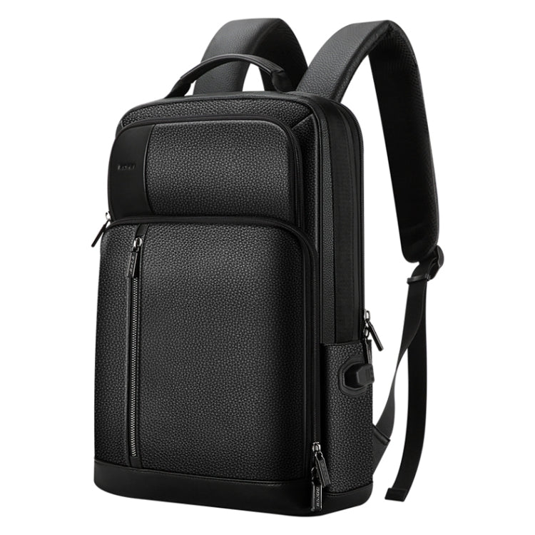 Bopai 851-036611 Large Capacity Top-grain leather Business Breathable Man Backpack, Size: 30x12x43cm(Black) by Bopai