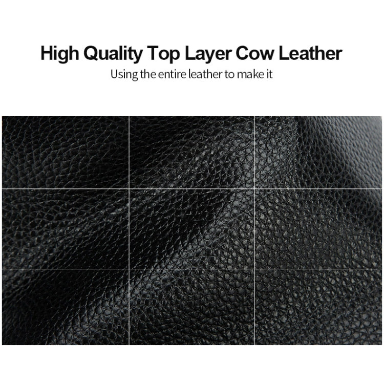 Bopai 851-036611 Large Capacity Top-grain leather Business Breathable Man Backpack, Size: 30x12x43cm(Black) by Bopai