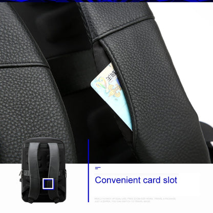 Bopai 851-036611 Large Capacity Top-grain leather Business Breathable Man Backpack, Size: 30x12x43cm(Black) by Bopai