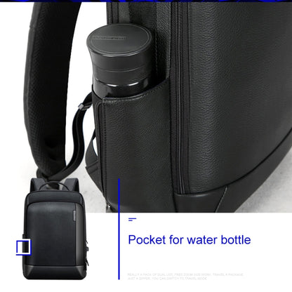 Bopai 851-036611 Large Capacity Top-grain leather Business Breathable Man Backpack, Size: 30x12x43cm(Black) by Bopai