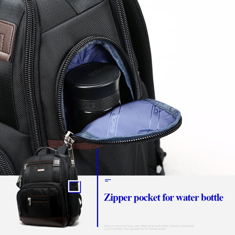 Bopai 11-85301 15.6 inch Large Capacity Multi-layer Zipper Bag Design Breathable Laptop Backpack, Size: 35 x 20 x 43cm(Black) by Bopai