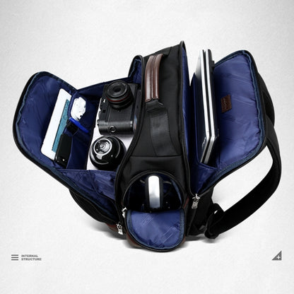 Bopai 11-85301 15.6 inch Large Capacity Multi-layer Zipper Bag Design Breathable Laptop Backpack, Size: 35 x 20 x 43cm(Black) by Bopai