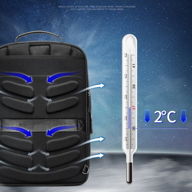 Bopai 751-006551 Large Capacity Business Casual Breathable Laptop Backpack with External USB Interface, Size: 30 x 12 x 44cm(Black) by Bopai