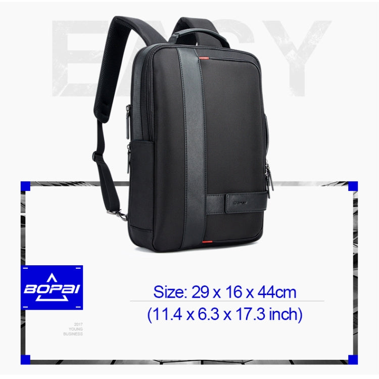Bopai 751-006561 Large Capacity Business Casual Breathable Laptop Backpack with External USB Interface, Size: 29 x 16 x 44cm(Black) by Bopai