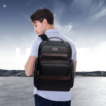 Bopai 751-007301 Business Anti-theft Waterproof Large Capacity Double Shoulder Bag,with USB Charging Port, Size: 28x19x42cm(Black) by Bopai