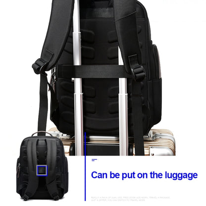 Bopai 751-007301 Business Anti-theft Waterproof Large Capacity Double Shoulder Bag,with USB Charging Port, Size: 28x19x42cm(Black) by Bopai