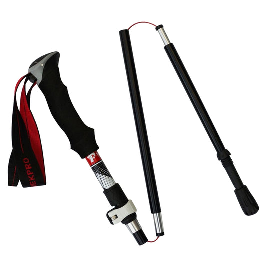 5 Node Portable Foldable Aluminium Alloy Alpenstocks Trekking Poles, Folding Length : 28.5CM (Black) by bashfashion