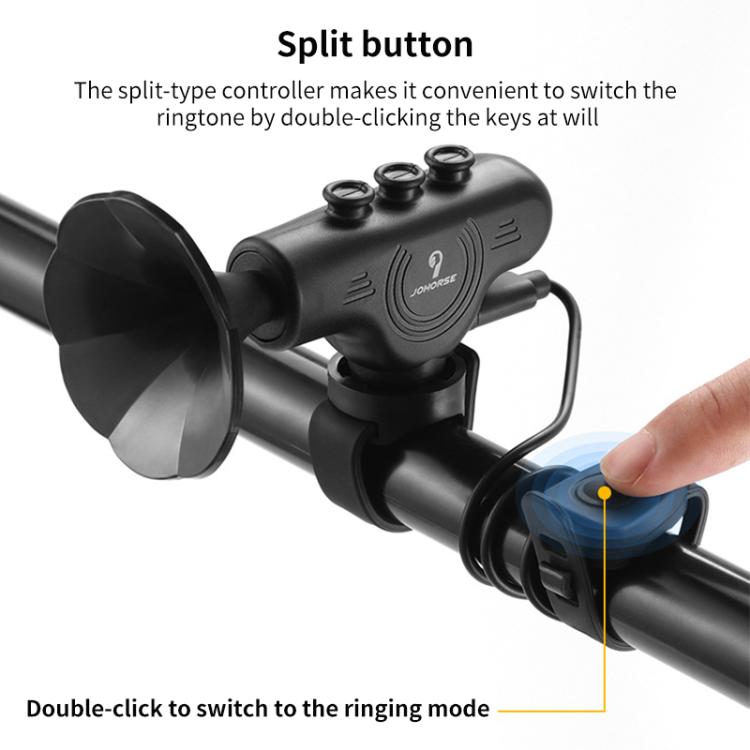 Electronic Cycling Bell Handlebar Horns Rechargeable Electric Bell Waterproof Adjustable Siren (Black) by bashfashion