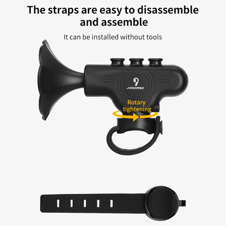 Electronic Cycling Bell Handlebar Horns Rechargeable Electric Bell Waterproof Adjustable Siren (Black) by bashfashion