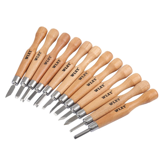 WLXY 12 PCS / Set Wood Carving Chisels Knife Basic Woodcut Working Handmade Rubber Stamps Hand Tools by WLXY